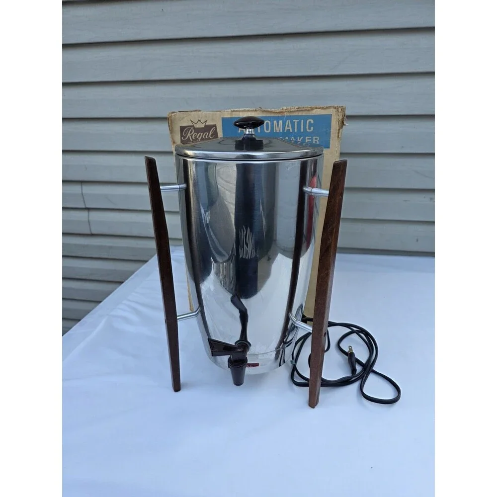 Regal 1350 Coffee Maker Pot Percolator “Atomic Bullet” 12- 40 Cup Stainless 60's
